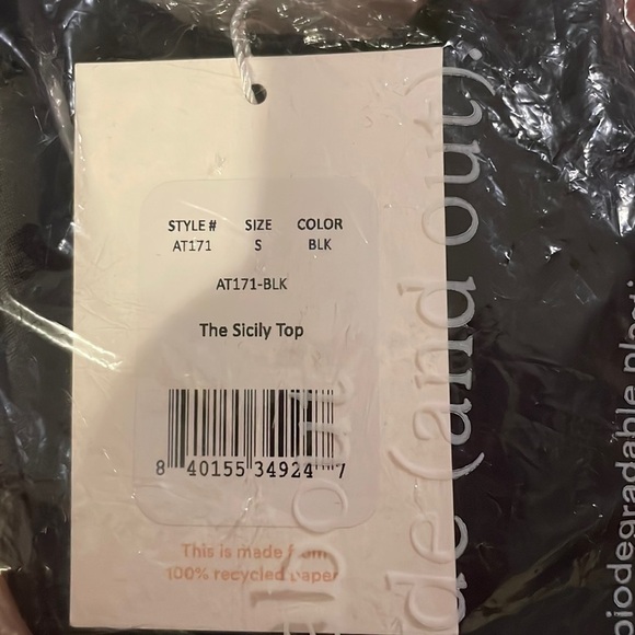 Andie Sicily Bikini Bra Top Small Black Swimsuit - Picture 7 of 8